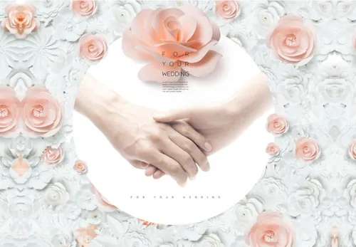 高端婚礼情人节女王节海报设计Wedding Valentine\'s Women\'s Day