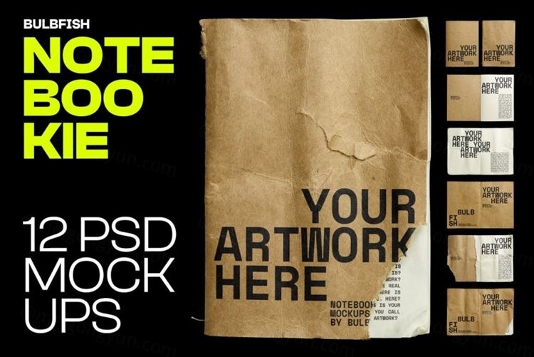 复古老物件笔记本记事本样机模板 Notebookie - Mockups Pack