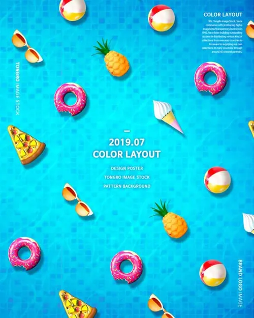 充满夏季元素的创意海报设计模板