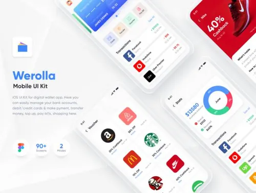 数字钱包移动APP应用程序UI界面素材 Werolla - Mobil