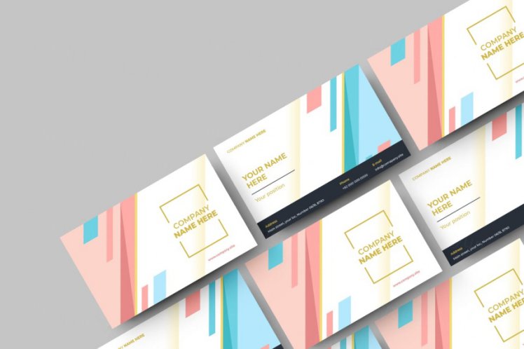 简约的时尚高端商务商业配色名片banner海报