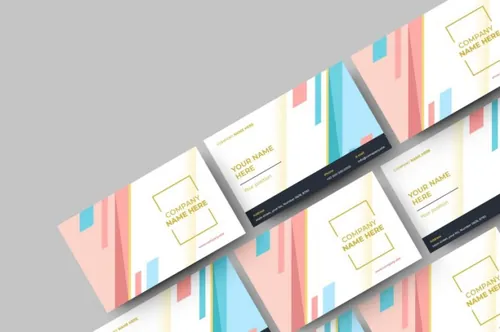 简约的时尚高端商务商业配色名片banner海报