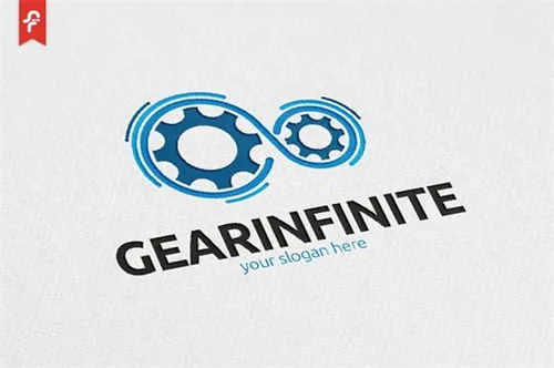 齿轮图形标志Logo模板 Gear-Infinite-Logo