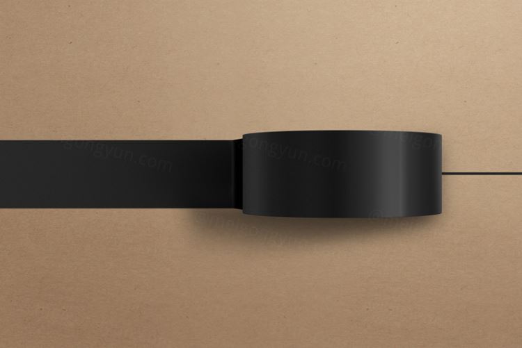 时尚高端黑色高品质胶布胶带包装设计VI样机展示模型