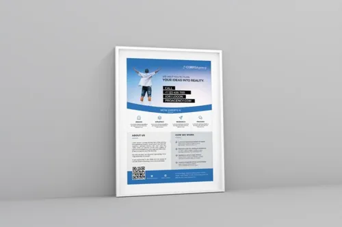 经典蓝色公司营销传单设计PSD模板 Corporate Flyer