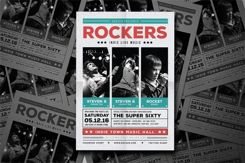 摇滚海报模板 Indie Rock Flyer