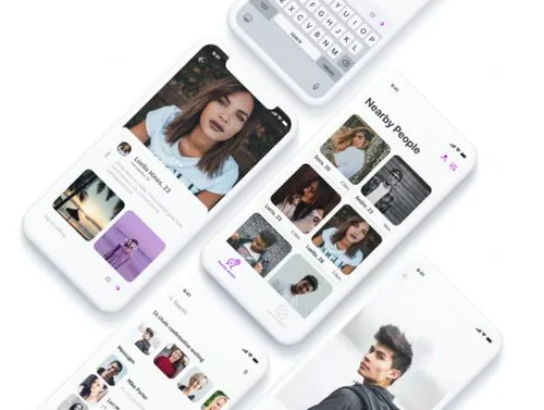 “附近的人”现代简约的聊天约会APP程序设计工具包 Adobe XD CC Ch