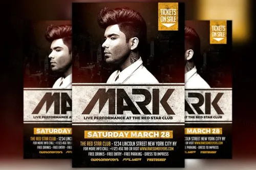 流行DJ海报模板 Live Electro DJ Flyer Template