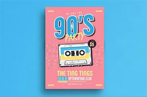 90年代音乐海报模板 90’s Music Party