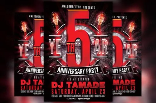 周年庆海报模板 Anniversary Party Flyer Template