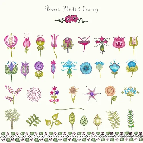 可爱漂亮的手绘卡通图案合辑 Hand Sketched Fl