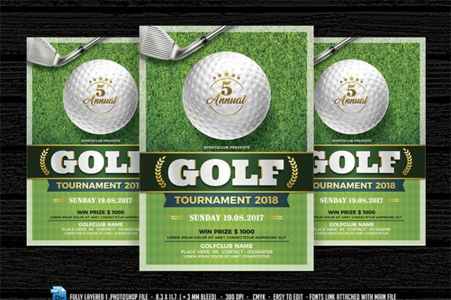 高尔夫活动比赛主题海报 Golf Flyer