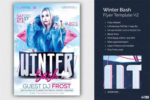 冬季海报模版 Winter Bash Flyer