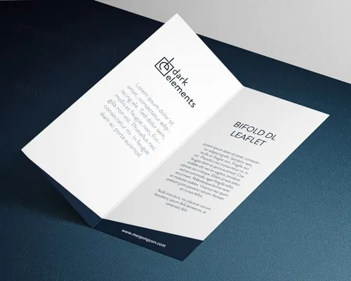 透视折页模型PSD贴图模板Dark Elements / Bi fold DL leaflet mockup