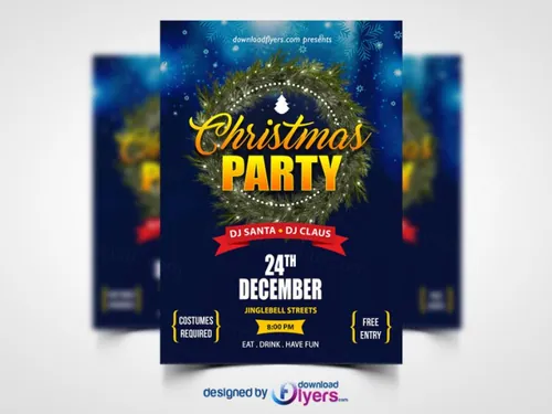 Christmas Party Flyer Template Free PSD
