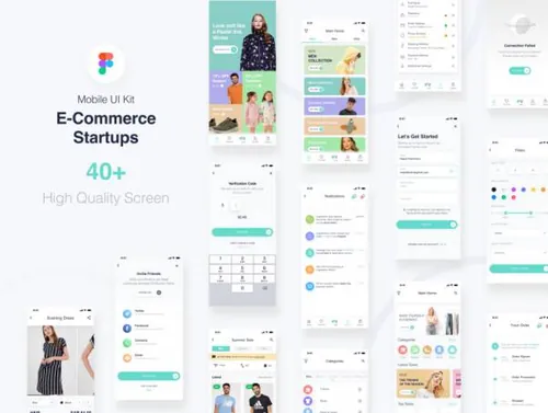 高质量时尚现代的在线购物平台UI界面素材 E-Commerce Sta