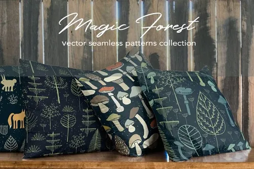 一套魔法森林图案素材 Magic forest - seam