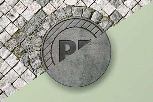 3D立体下水道沙井盖 Logo 样机模板 3D sewer hatch  logo mock-up