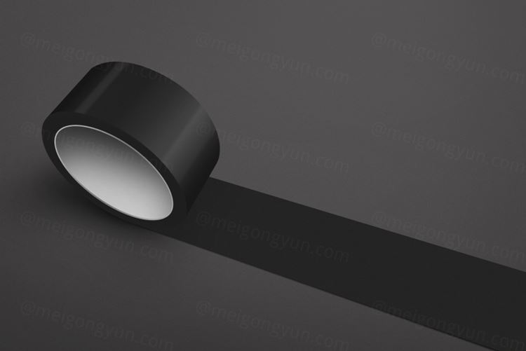 黑色色封箱胶带机样设计模板