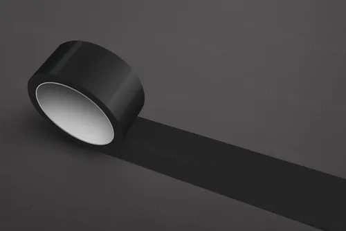 黑色色封箱胶带机样设计模板