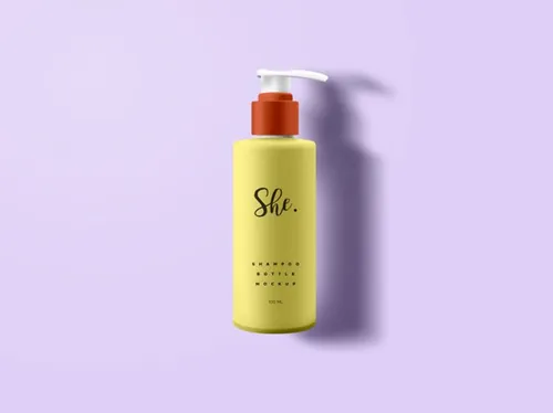 化妆品瓶子模型PSD贴图模板Shampoo Bottle Packaging PSD Mockup