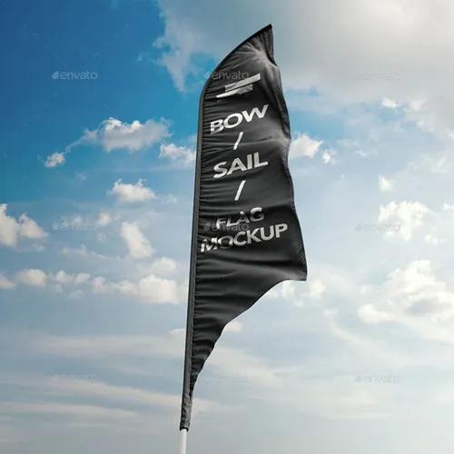 3D Feather Flags / Bow / Sail Flag Mockup 羽毛旗帜道旗帆旗贴图展示模版