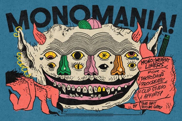 高质量偏执狂超逼真记号笔PS笔刷素材 Monomania F