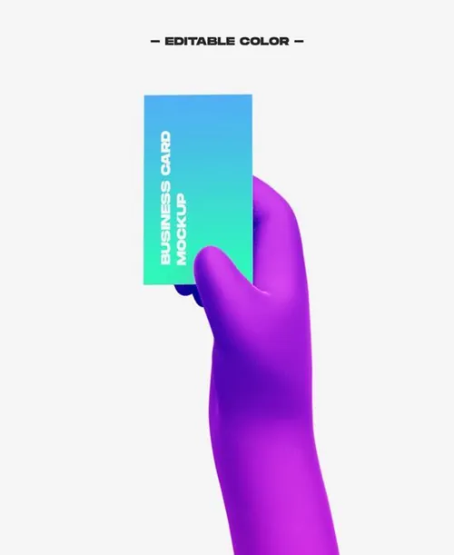 3D卡通手持传单海报设计提案样机PSD模板 3d cartoon hand with flyer mockup