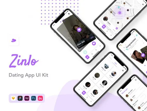 在线约会交友移动APP界面UI素材 Zinlo - Dating Ap