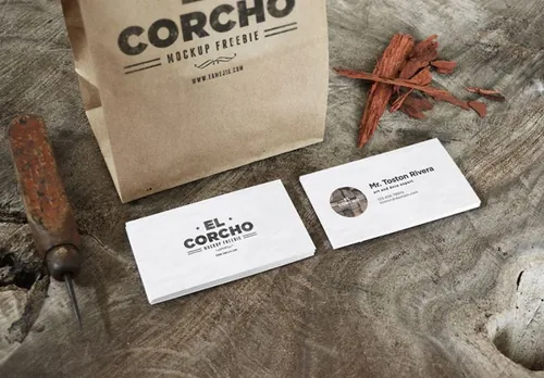 复古名片贴图样机模型Business-Card-Mockup