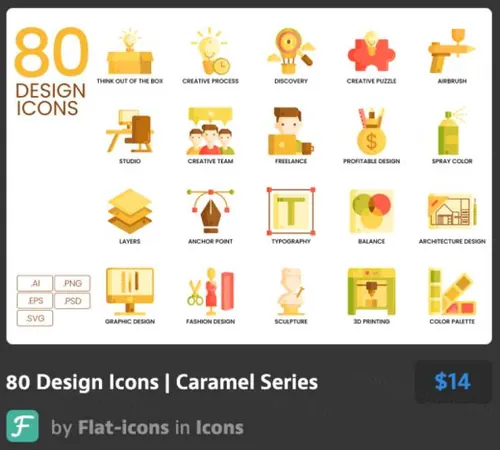 营销传播和演示设计图标集Design Icons Caramel Series