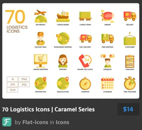 焦糖系列物流后勤图标 Logistics Icons Caramel Serie