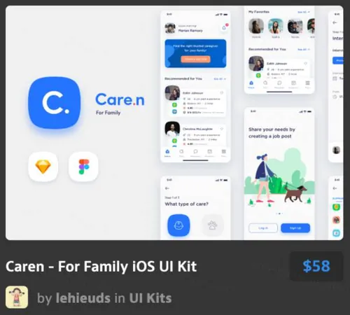 家庭iOS用户界面工具包Caren - For Family iOS UI Ki