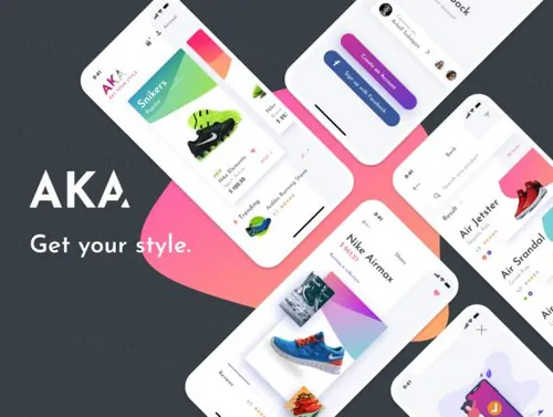 电子商务鞋子网店APP设计工具包 AKA UI Kit