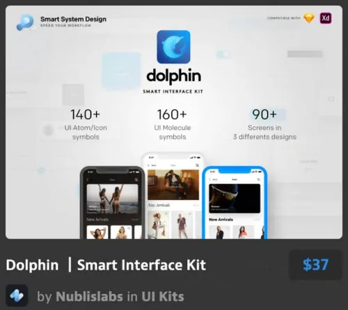 网站UI设计线框图套件Dolphin Smart Interface Kit