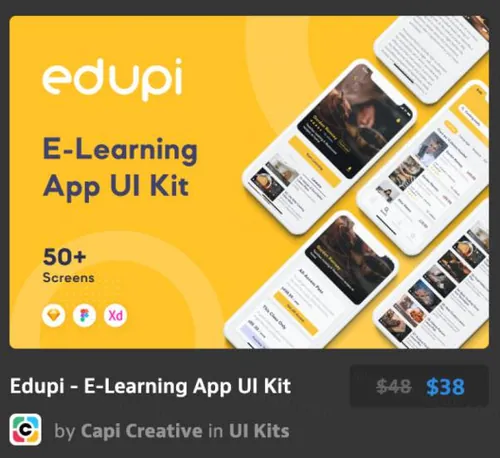 鲜艳应用程序UI工具包Edupi - E-Learning App UI Kit