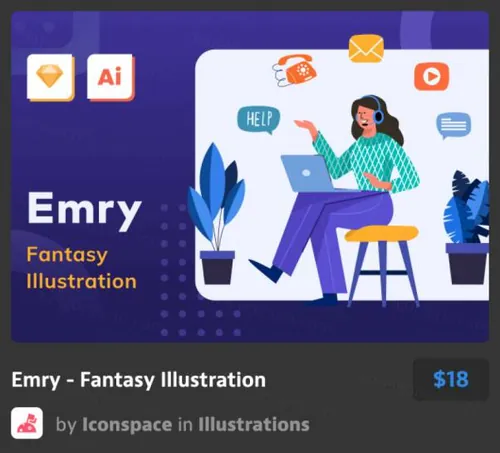 定制服务主题矢量概念插画Emry - Fantasy Illustration