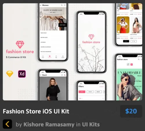 时尚商店iOS用户界面工具包Fashion Store iOS UI Kit