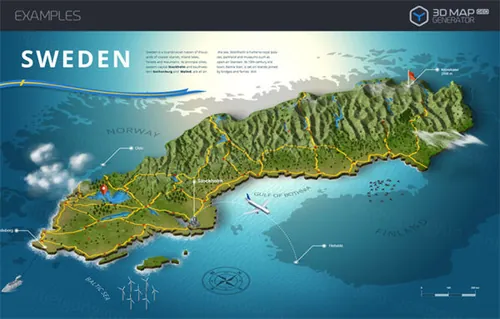 3D Map Generator 三维地图生成ps插件 Graphic