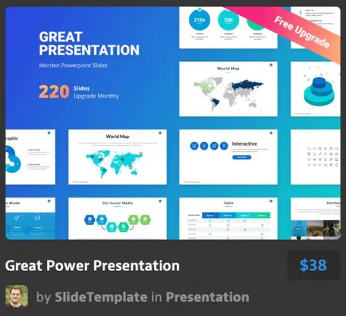 蓝色强劲有力的展示Great Power Presentation