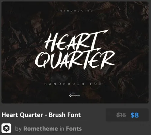 心形四分之一画笔字体Heart Quarter - Brush Fon