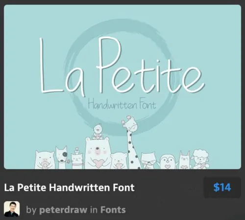 梦幻蓝英文字体La Petite Handwritten Font
