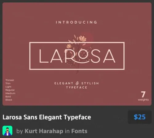复古雅致字体Larosa Sans Elegant Typeface