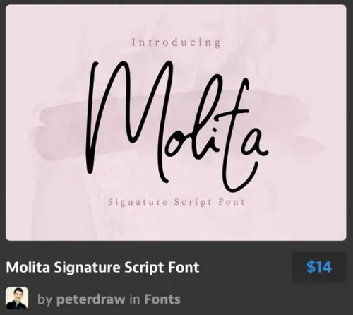 干净莫利塔签名字体Molita Signature Script Font