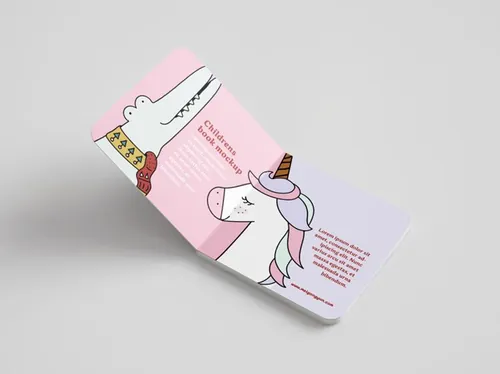 儿童漫画书童话书封面封底内页设计贴图展示样机PSD模版 Childrens Book Mockup