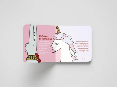 儿童漫画书童话书封面封底内页设计贴图展示样机PSD模版 Childrens Book Mockup