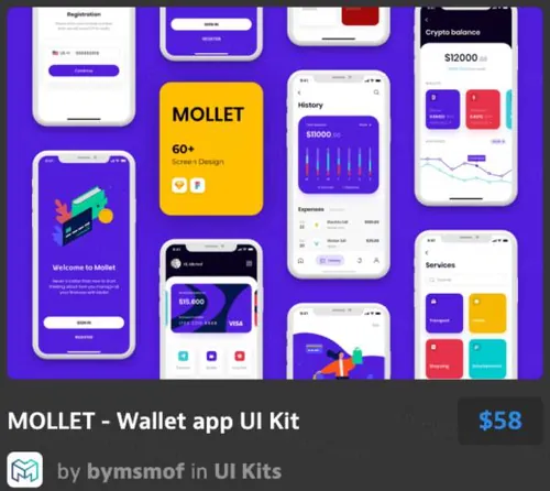 钱包应用程序用户界面工具包MOLLET - Wallet app UI Kit
