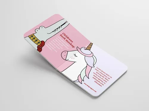 儿童漫画书童话书封面封底内页设计贴图展示样机PSD模版 Childrens Book Mockup