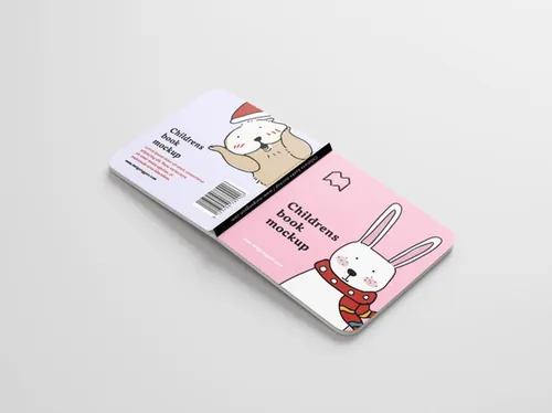 儿童漫画书童话书封面封底内页设计贴图展示样机PSD模版 Childrens Book Mockup