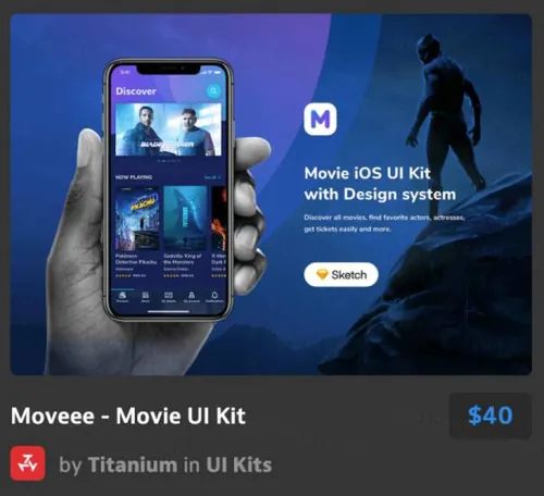 电影用户界面工具包Moveee - Movie UI Kit